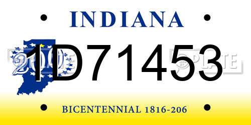 1D71453 Indiana License Plate