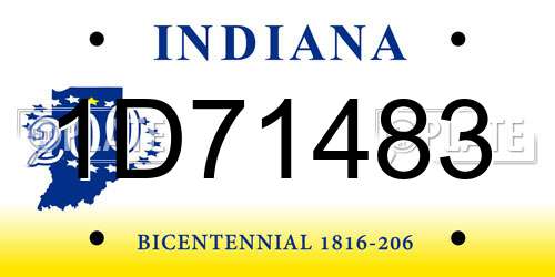 1D71483 Indiana License Plate