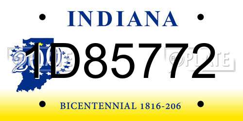 1D85772 Indiana License Plate