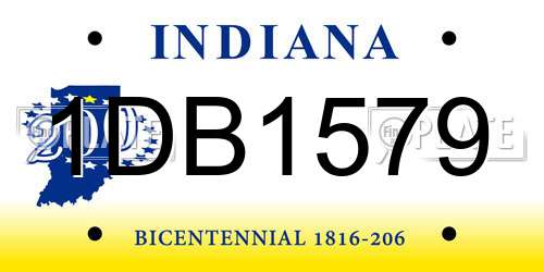 1DB1579 Indiana License Plate