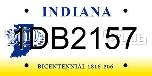 1DB2157 Indiana License Plate
