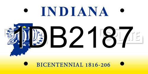 1DB2187 Indiana License Plate