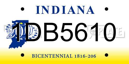 1DB5610 Indiana License Plate