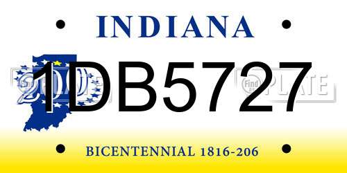 1DB5727 Indiana License Plate