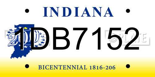 1DB7152 Indiana License Plate