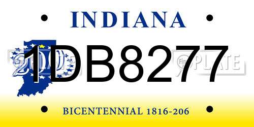 1DB8277 Indiana License Plate