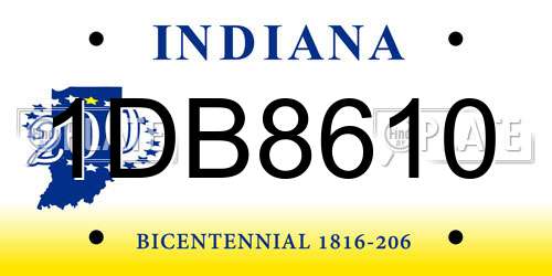 1DB8610 Indiana License Plate