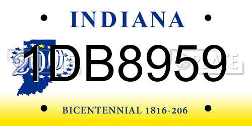 1DB8959 Indiana License Plate