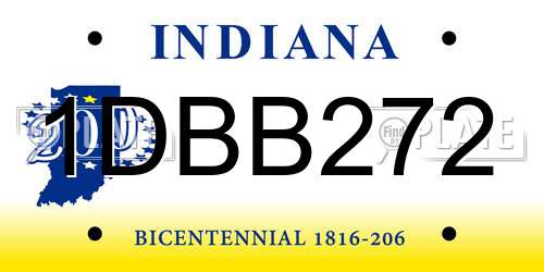1DBB272 Indiana License Plate