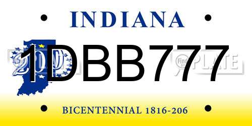 1DBB777 Indiana License Plate