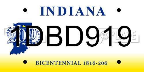 1DBD919 Indiana License Plate