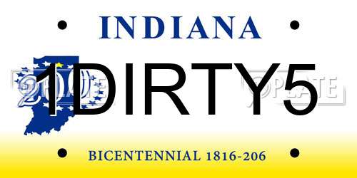 1DIRTY5 Indiana License Plate