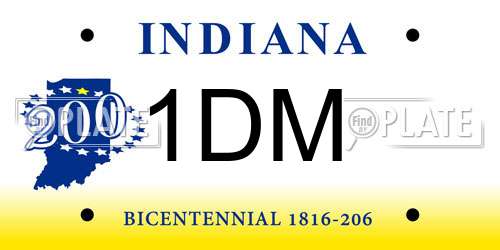 1DM Indiana License Plate