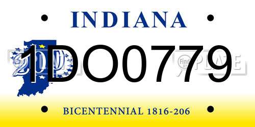 1DO0779 Indiana License Plate