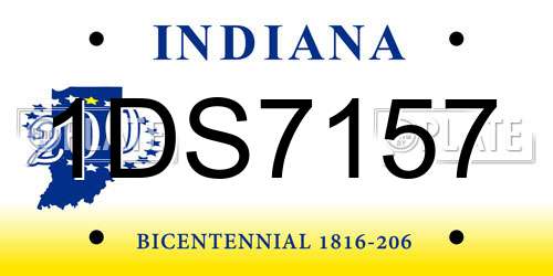 1DS7157 Indiana License Plate