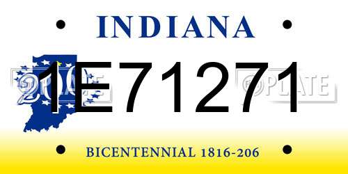 1E71271 Indiana License Plate
