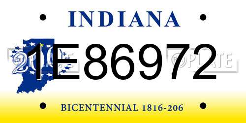 1E86972 Indiana License Plate