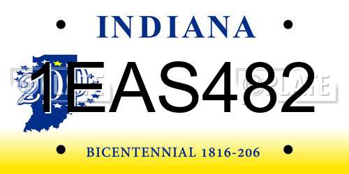 1EAS482 Indiana License Plate
