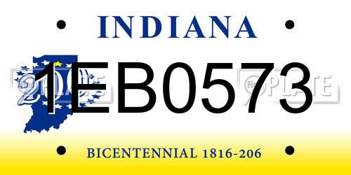 1EB0573 Indiana License Plate