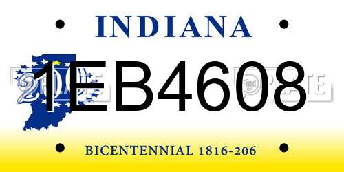1EB4608 Indiana License Plate