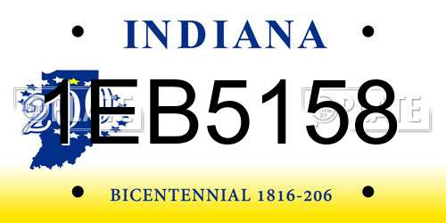 1EB5158 Indiana License Plate