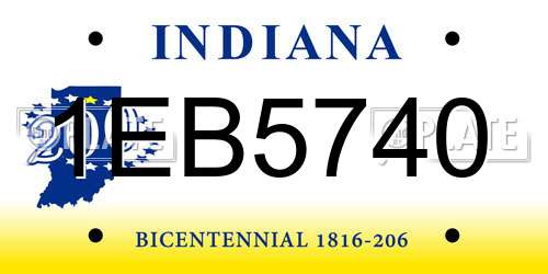 1EB5740 Indiana License Plate