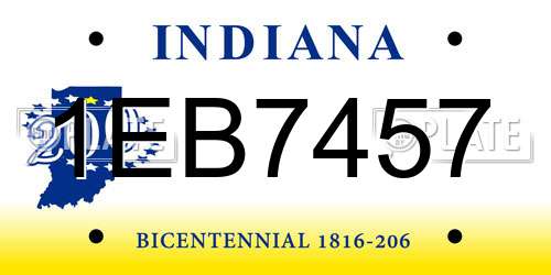 1EB7457 Indiana License Plate