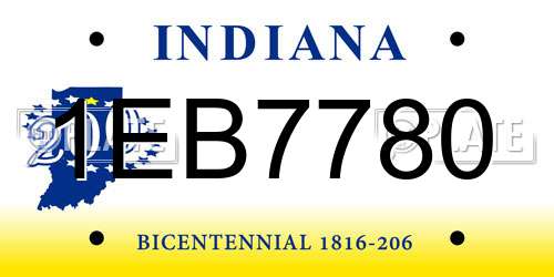 1EB7780 Indiana License Plate
