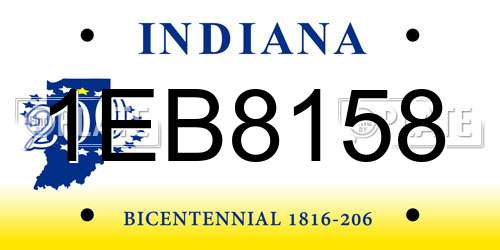 1EB8158 Indiana License Plate