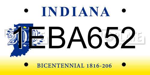 1EBA652 Indiana License Plate