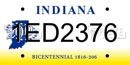 1ED2376 Indiana License Plate