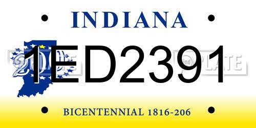 1ED2391 Indiana License Plate