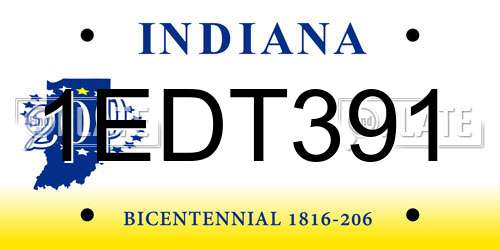 1EDT391 Indiana License Plate