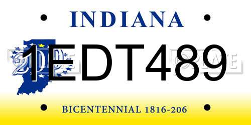 1EDT489 Indiana License Plate