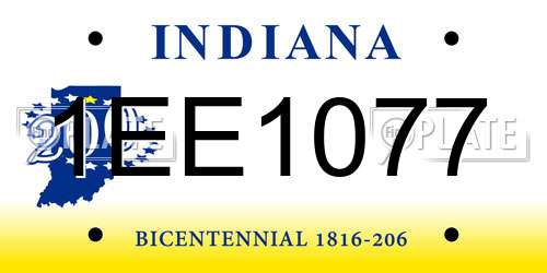 1EE1077 Indiana License Plate