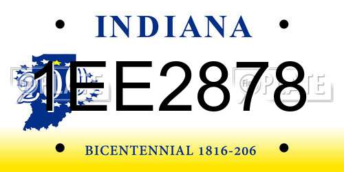 1EE2878 Indiana License Plate