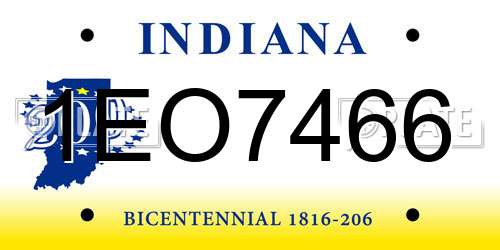 1EO7466 Indiana License Plate