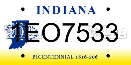 1EO7533 Indiana License Plate