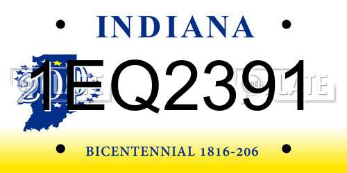 1EQ2391 Indiana License Plate