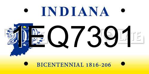 1EQ7391 Indiana License Plate