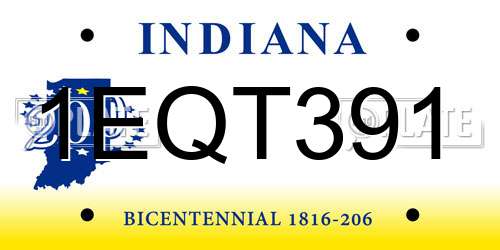 1EQT391 Indiana License Plate