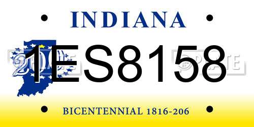 1ES8158 Indiana License Plate