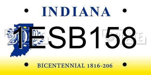 1ESB158 Indiana License Plate