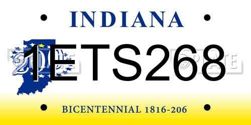 1ETS268 Indiana License Plate