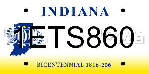 1ETS860 Indiana License Plate