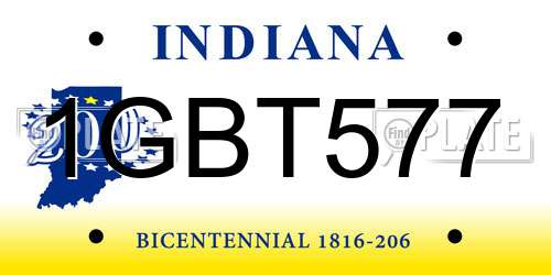 1GBT577 Indiana License Plate
