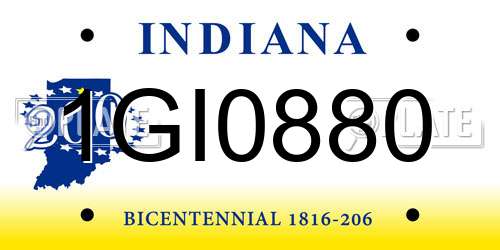 1GI0880 Indiana License Plate