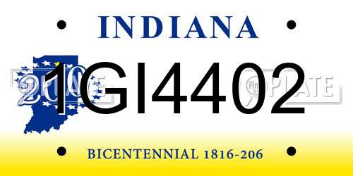 1GI4402 Indiana License Plate