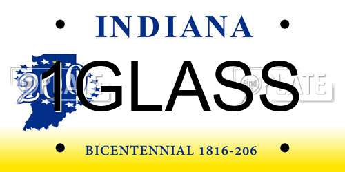 1GLASS Indiana License Plate