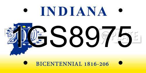 1GS8975 Indiana License Plate